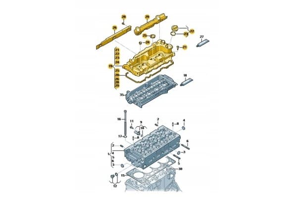 Tapa de válvulas Volkswagen OE Diésel Europea nuevo 3