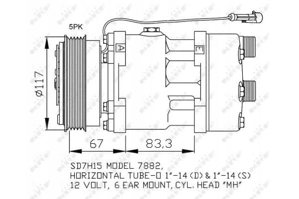 Compresor de Aire Acondicionado Nrf 32779 nuevo 6