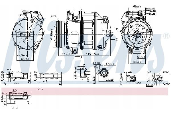 Compresor de aire acondicionado Nissens 890759 nuevo 2