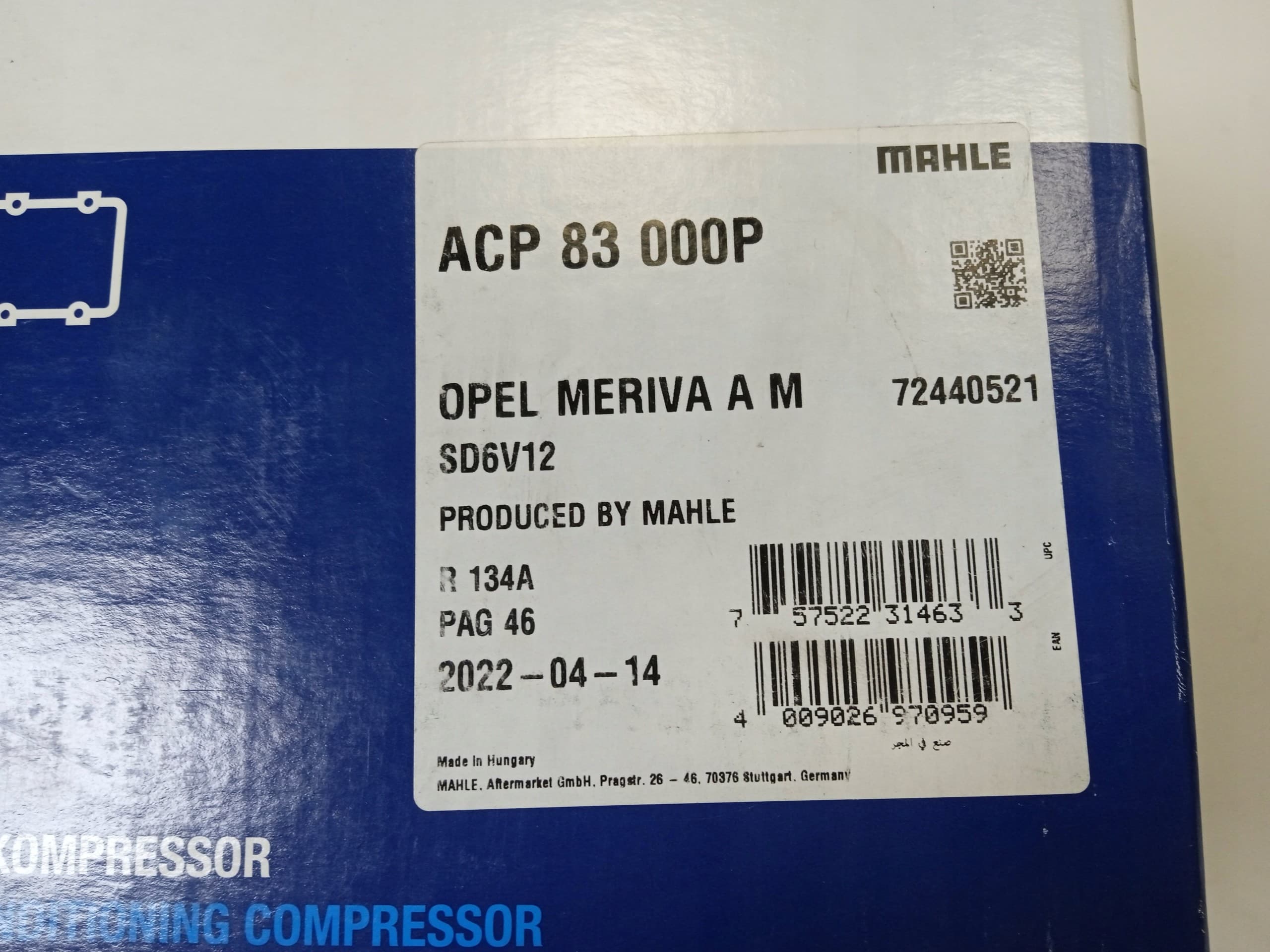 Compresor de aire acondicionado Mahle Acp 83 000P nuevo 5