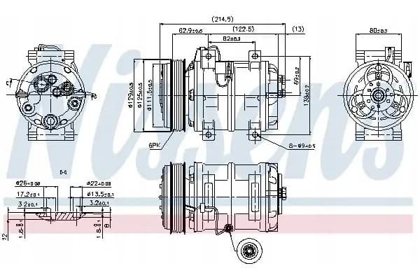 Compresor de aire acondicionado Nissens 89317 nuevo 6