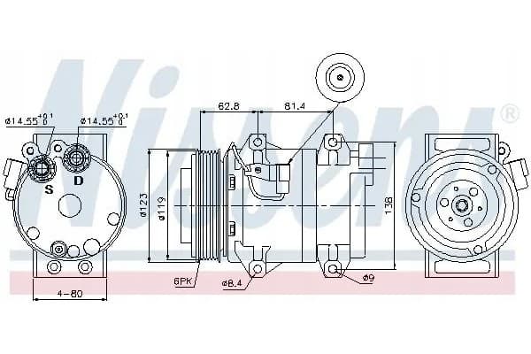 Compresor de aire acondicionado Nissens 89070 nuevo 5