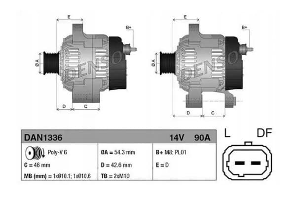 Alternador Denso DAN1336 nuevo 5