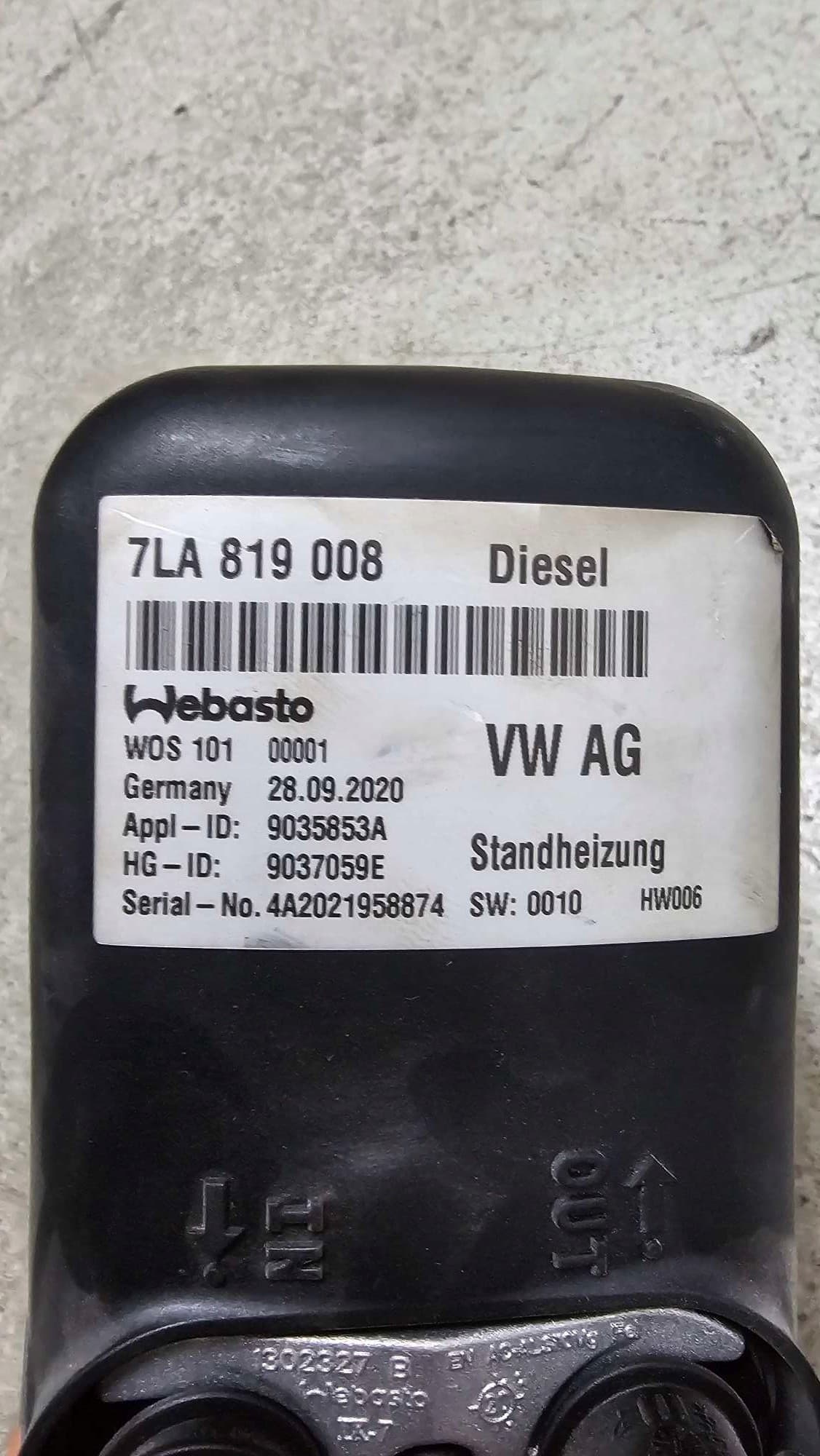 Calefactor estacionario Webasto 122R000258 usado 2