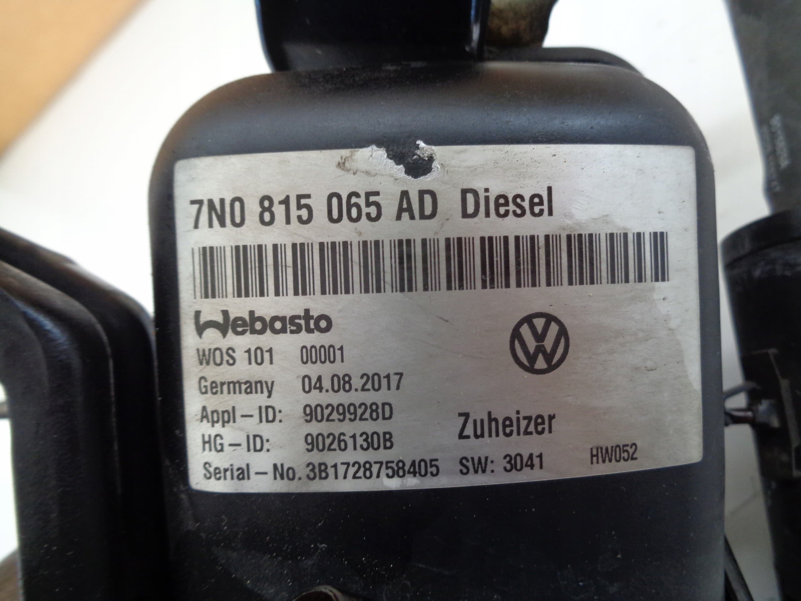 Calefactor estacionario Webasto VW Sharan II 7N 7N0815065AD usado 5
