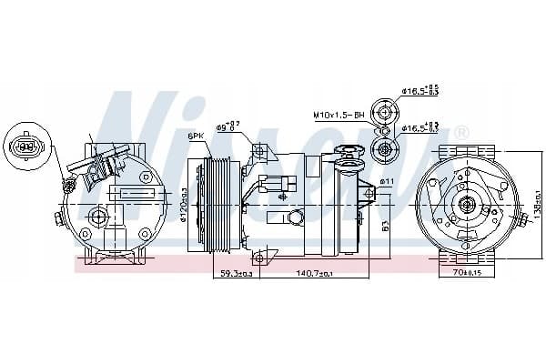 Compresor de aire acondicionado Nissens 89057 usado 6