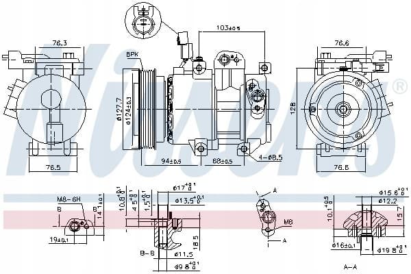 Compresor de aire acondicionado Nissens 890621 nuevo 2
