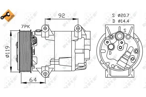 Compresor de Aire Acondicionado Nrf 32424 nuevo 6