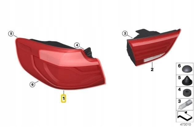 Luz trasera en panel lateral derecho BMW F34 GT 63217417470 nuevo 2