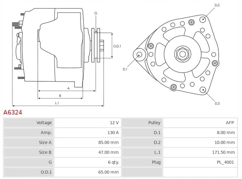 Alternador As-Pl A6324 usado 5