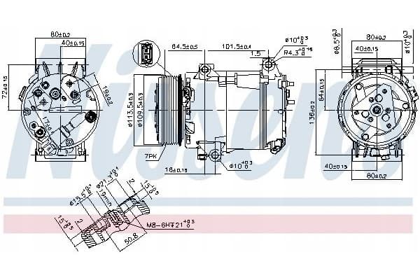 Compresor de aire acondicionado Nissens 89481 nuevo 7