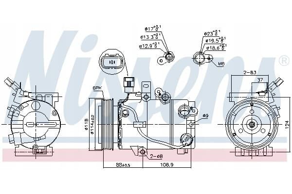 Compresor de aire acondicionado Nissens 890243 nuevo 2