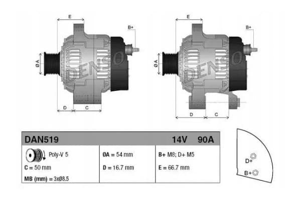 Alternador Denso DAN519 nuevo 5