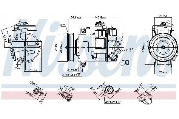 Compresor de aire acondicionado Nissens 890632 nuevo 8