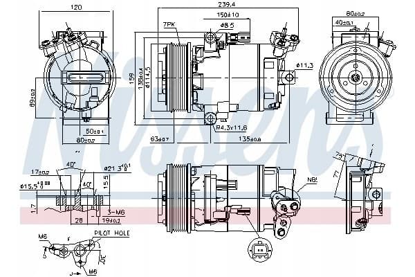 Compresor de aire acondicionado Nissens 890015 nuevo 2