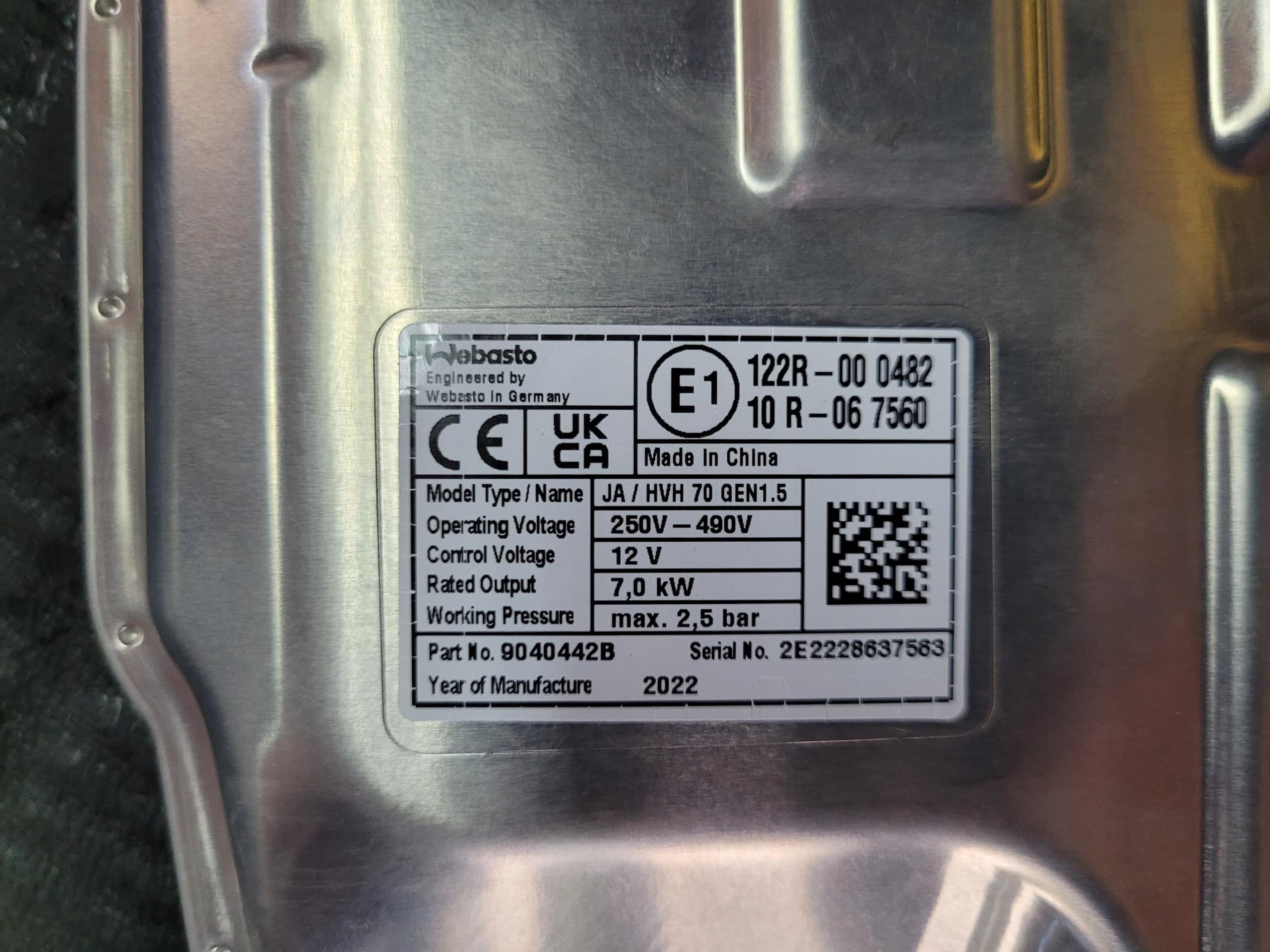 Webasto Hvh 9040442B para SsangYong Torres Evx usado 4