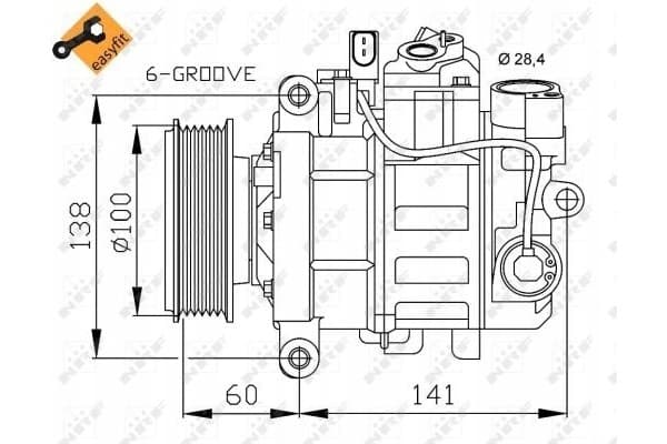 Compresor de Aire Acondicionado Nrf 32263 nuevo 2