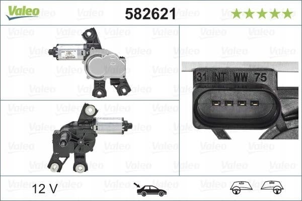 Motor de Limpiaparabrisas Trasero Valeo 582621 usado