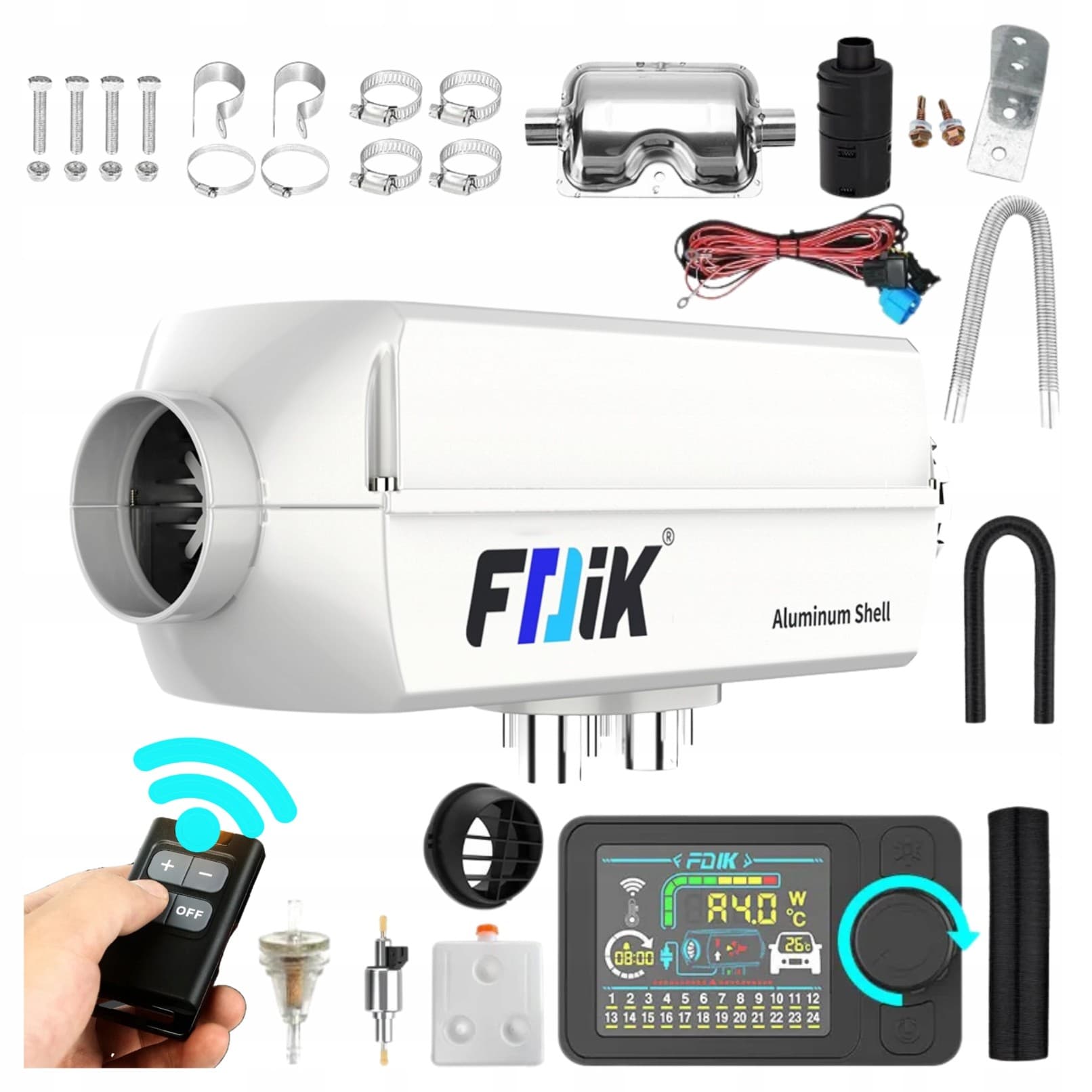 Calefactor estacionario diésel 5kW 12V Lcd Fdik con soplador usado