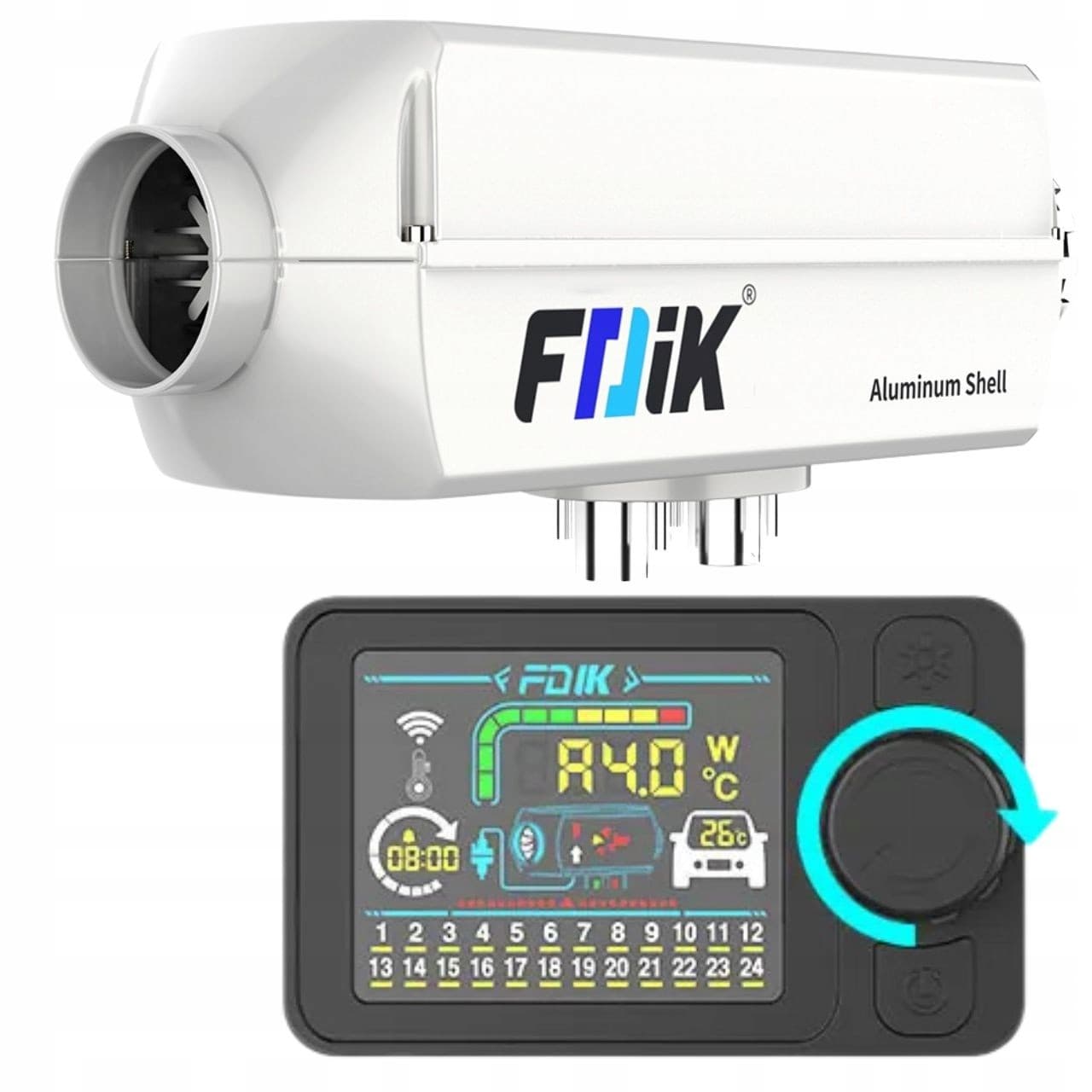 Calefactor estacionario diésel 5kW 12V Lcd Fdik con soplador usado 2
