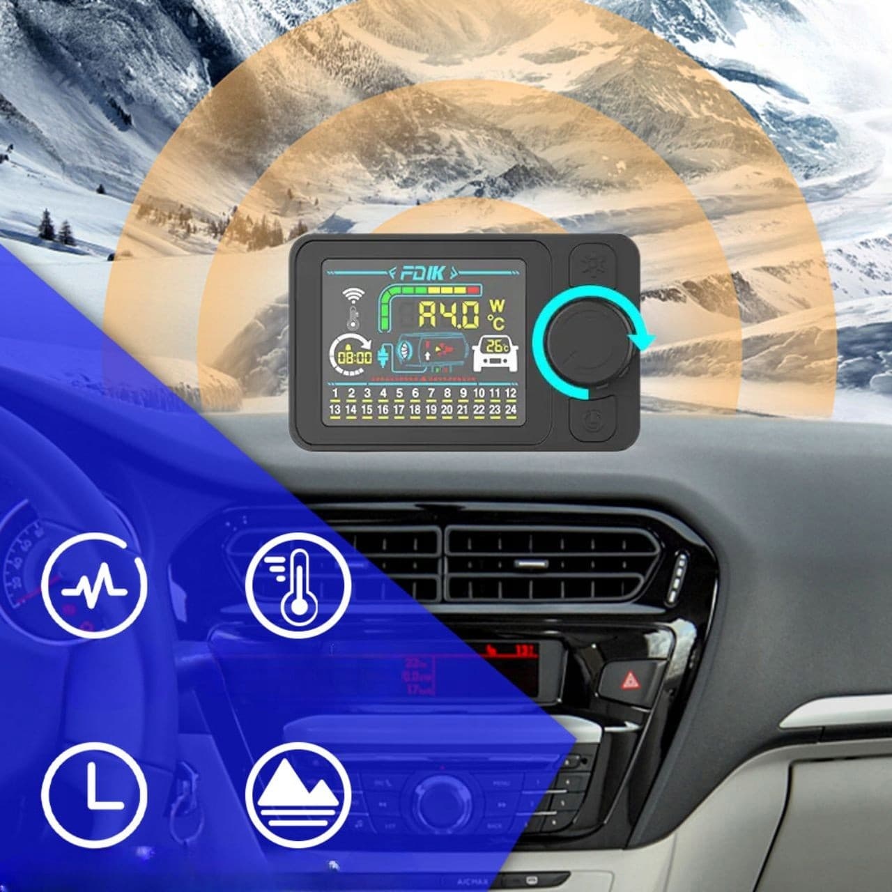Calefactor estacionario diésel 5kW 12V Lcd Fdik con soplador usado 3