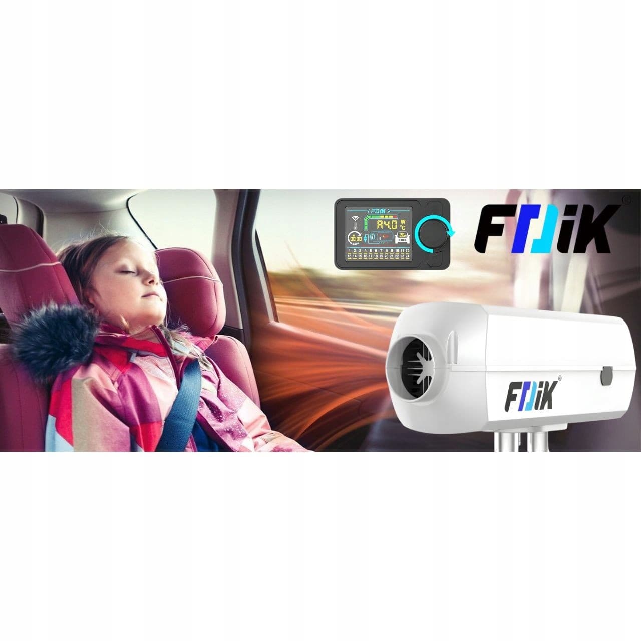 Calefactor estacionario diésel 5kW 12V Lcd Fdik con soplador usado 7