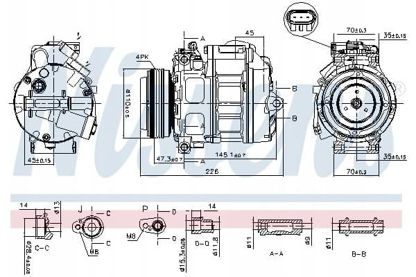 Compresor de aire acondicionado Nissens 890329 nuevo 2