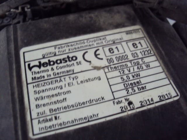 Calefactor Webasto Thermo Top C Diésel para Hyundai H300 usado 7