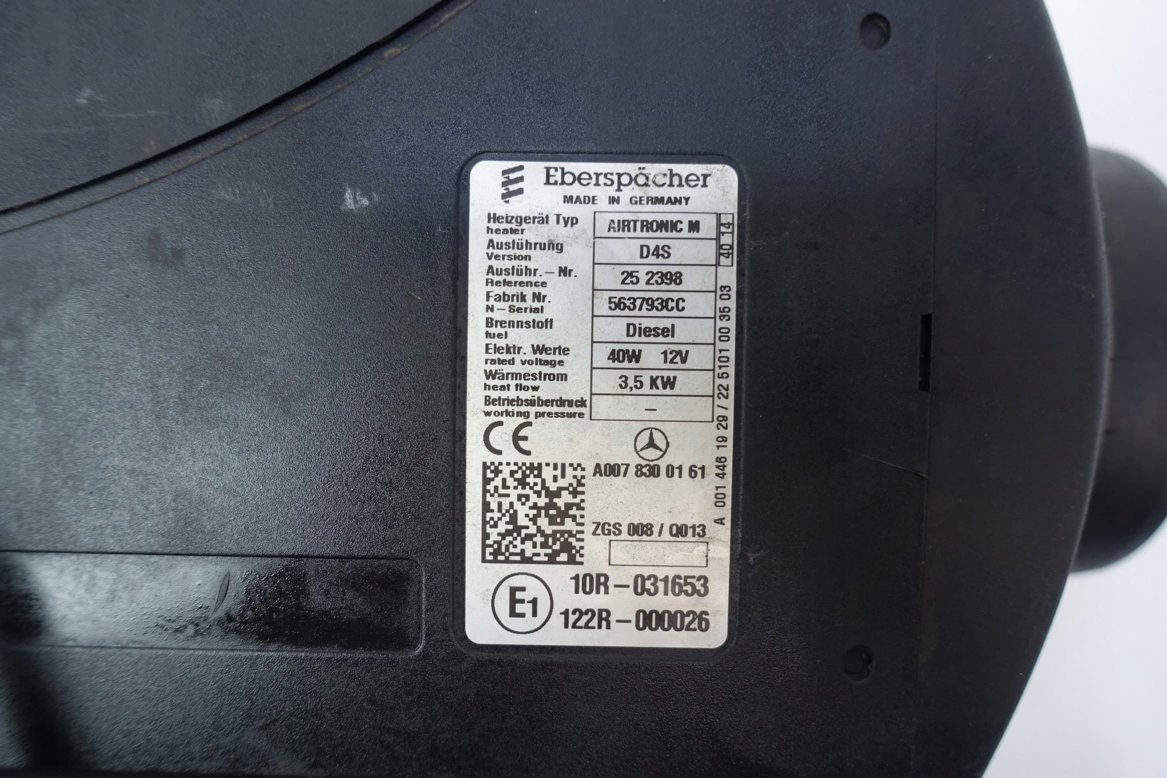 Calefactor estacionario Webasto seco Mercedes A0078300161 usado 8