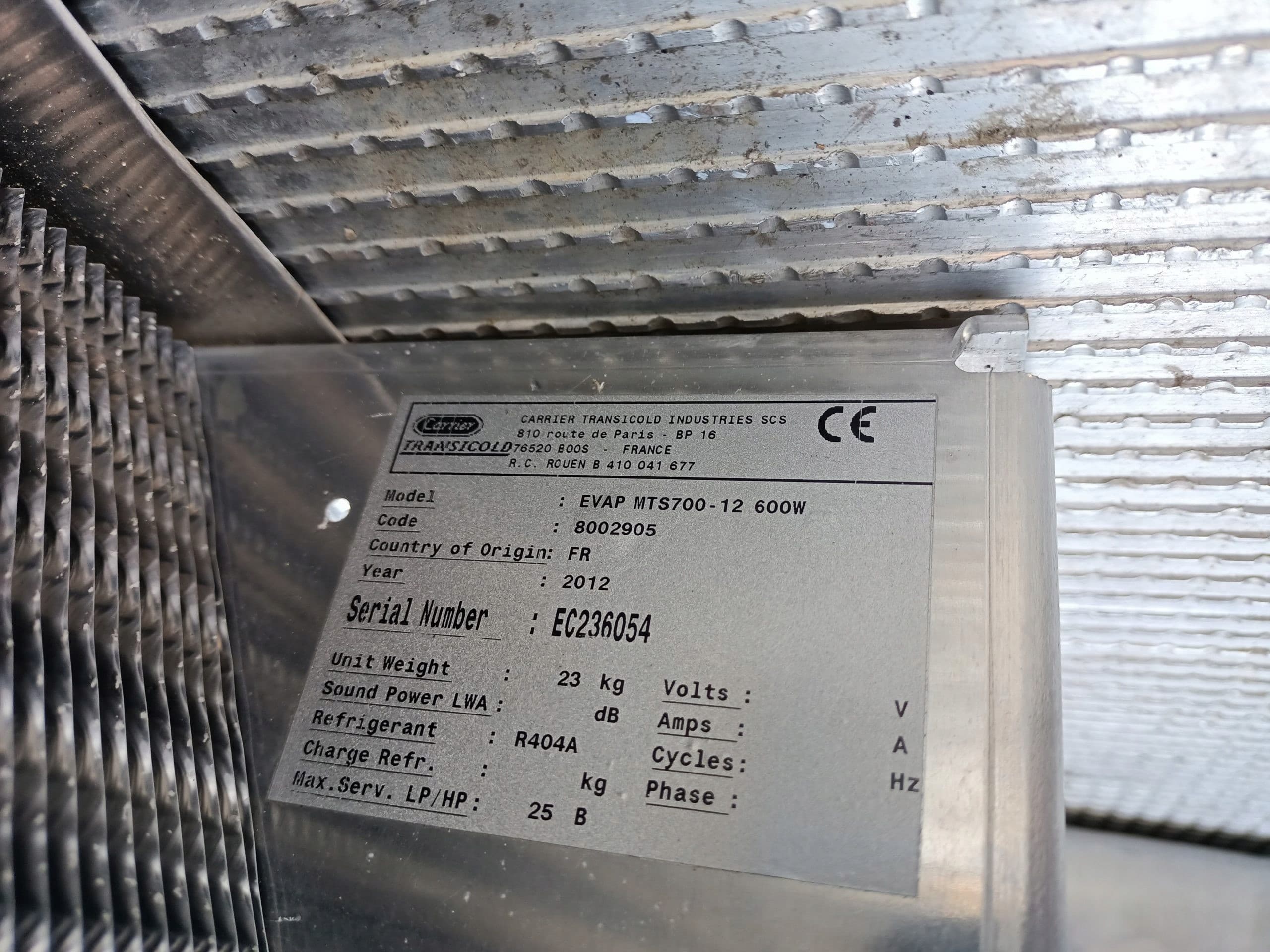 Unidad Evaporadora Cooler Carrier Supra 750 MT usado 2