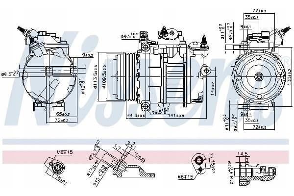 Compresor de aire acondicionado Nissens 890419 nuevo 9