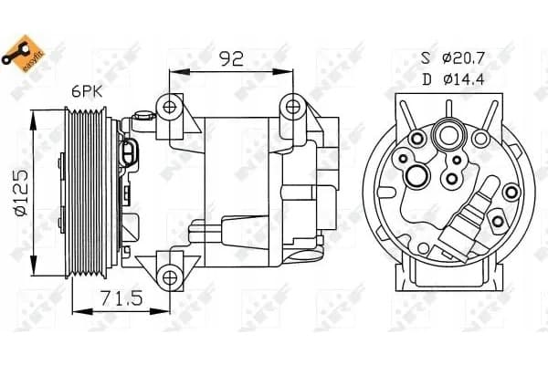 Compresor de Aire Acondicionado Nrf 32208 nuevo 5