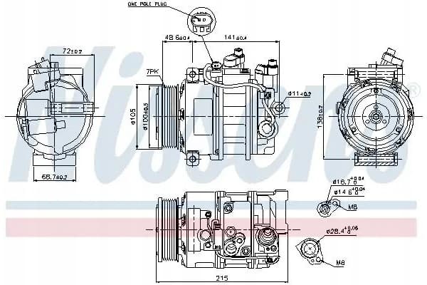 Compresor de aire acondicionado Nissens 89520 usado 4