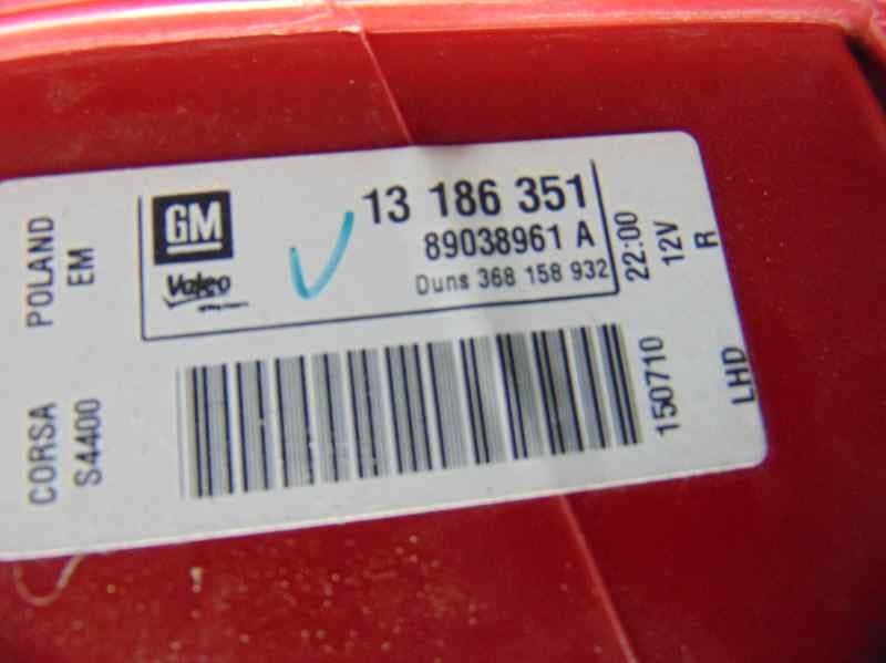 Piloto trasero derecho, Opel Corsa D Sport 2010, 13186351 usado 2