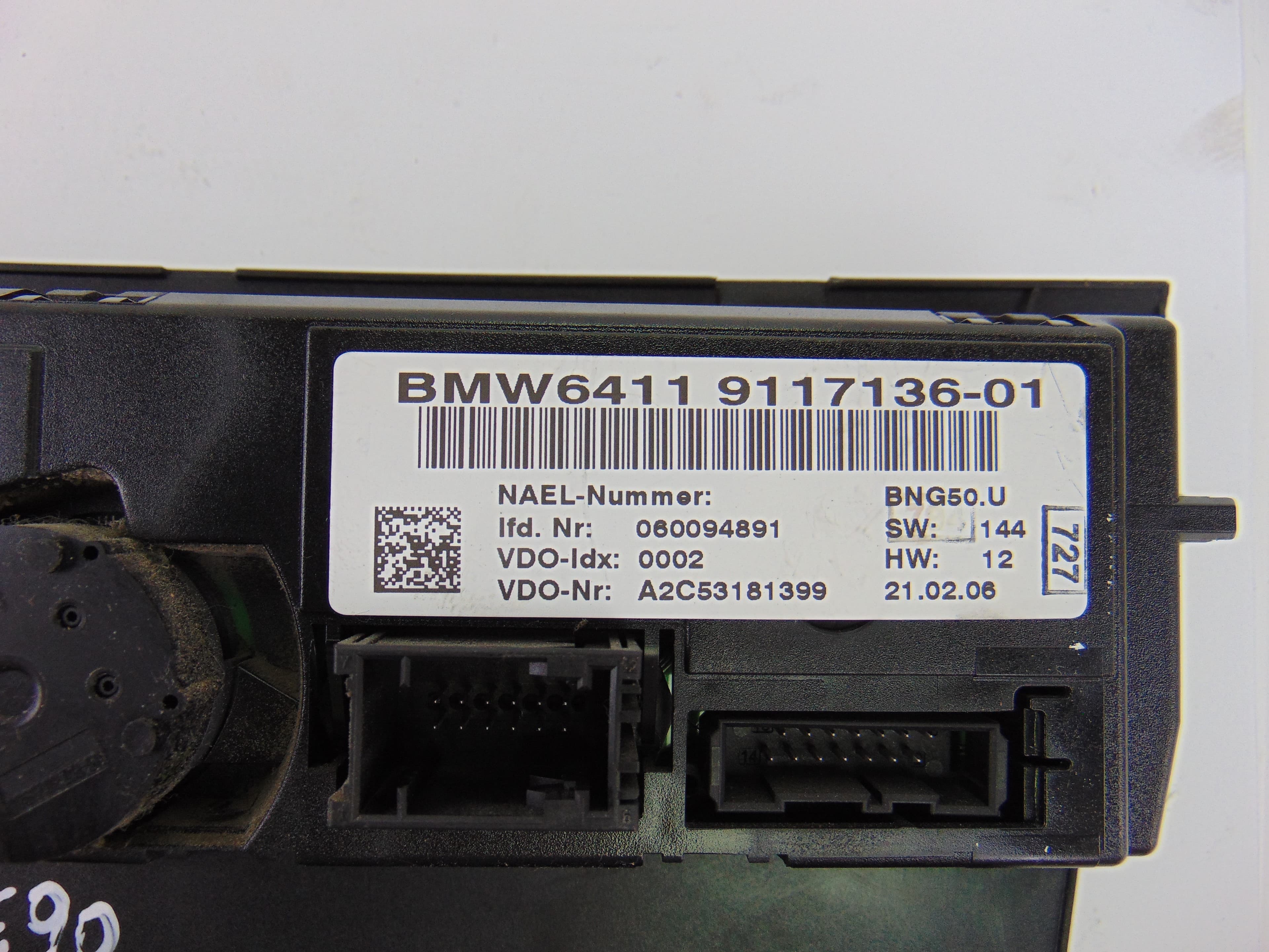 Mando climatizador, BMW Serie 3 Berlina (E90) 318d 2006, 9117136 usado 2