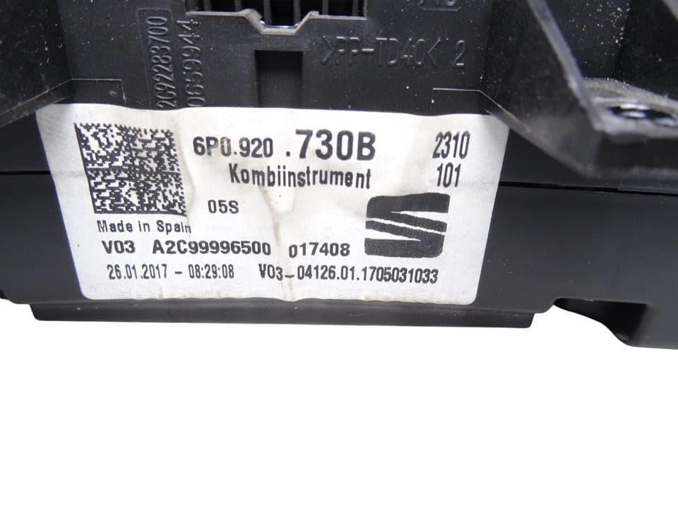 Cuadro instrumentos, Seat Ibiza (6P1) Reference 2017, 6P0920730B usado 2