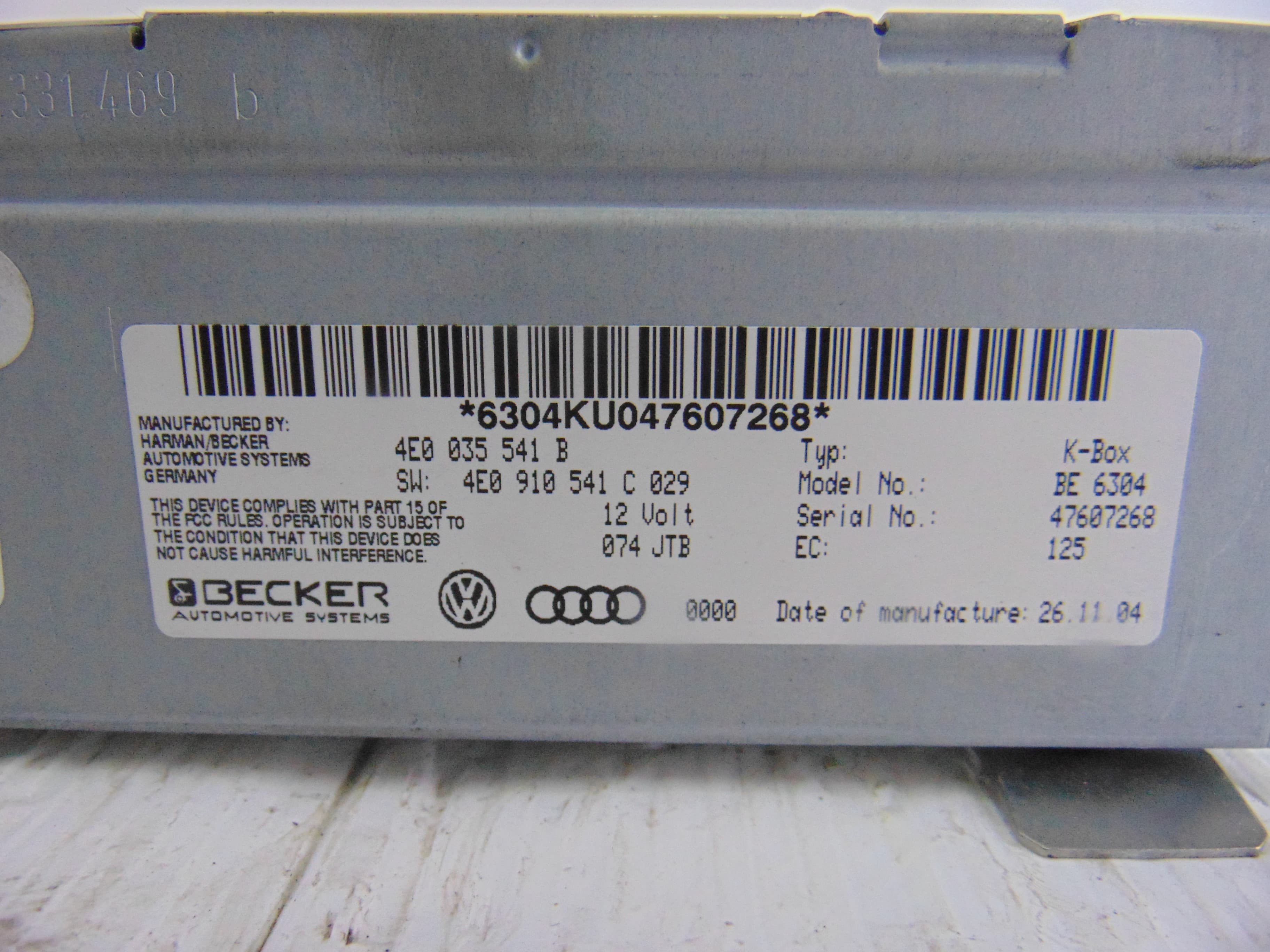 Módulo electrónico, Audi A8 (4E) 3.0 TDI Quattro 2005, 4E0035541B usado 2