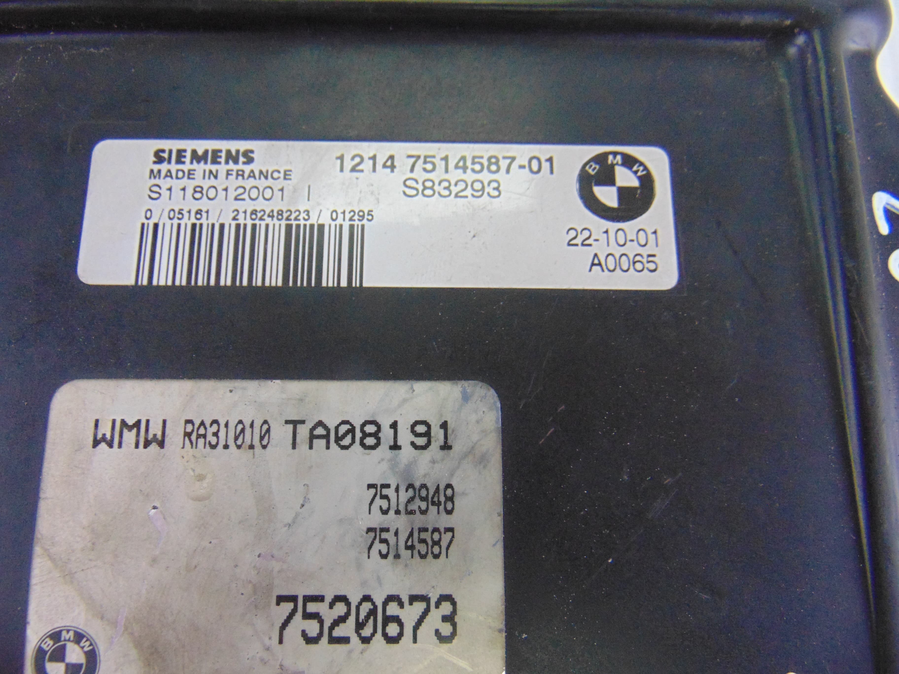 Centralita motor uce, Mini Mini (R50,R53) One 2001, 7514587 usado 2