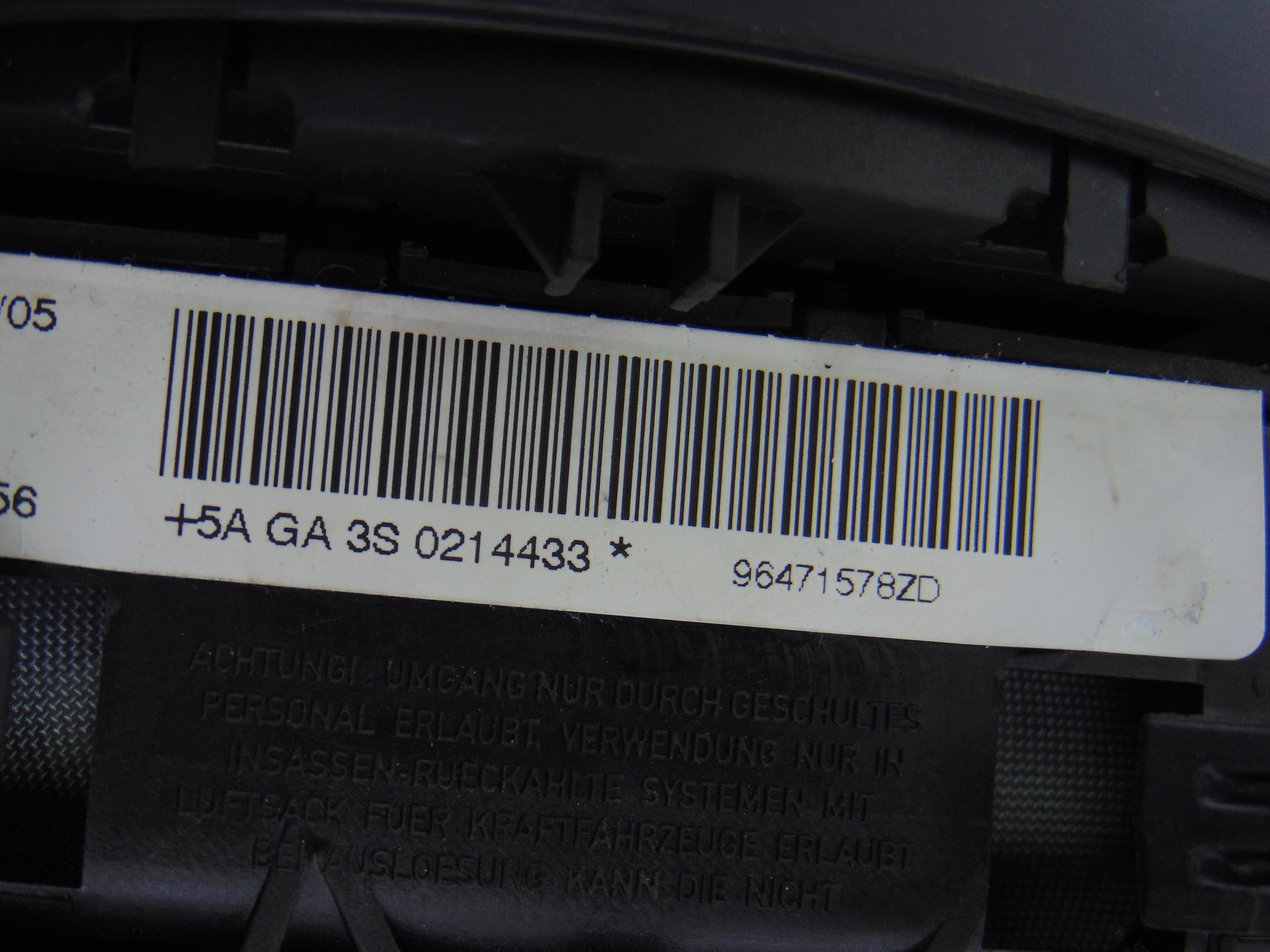 Airbag delantero izquierdo, 96471578ZD usado 3