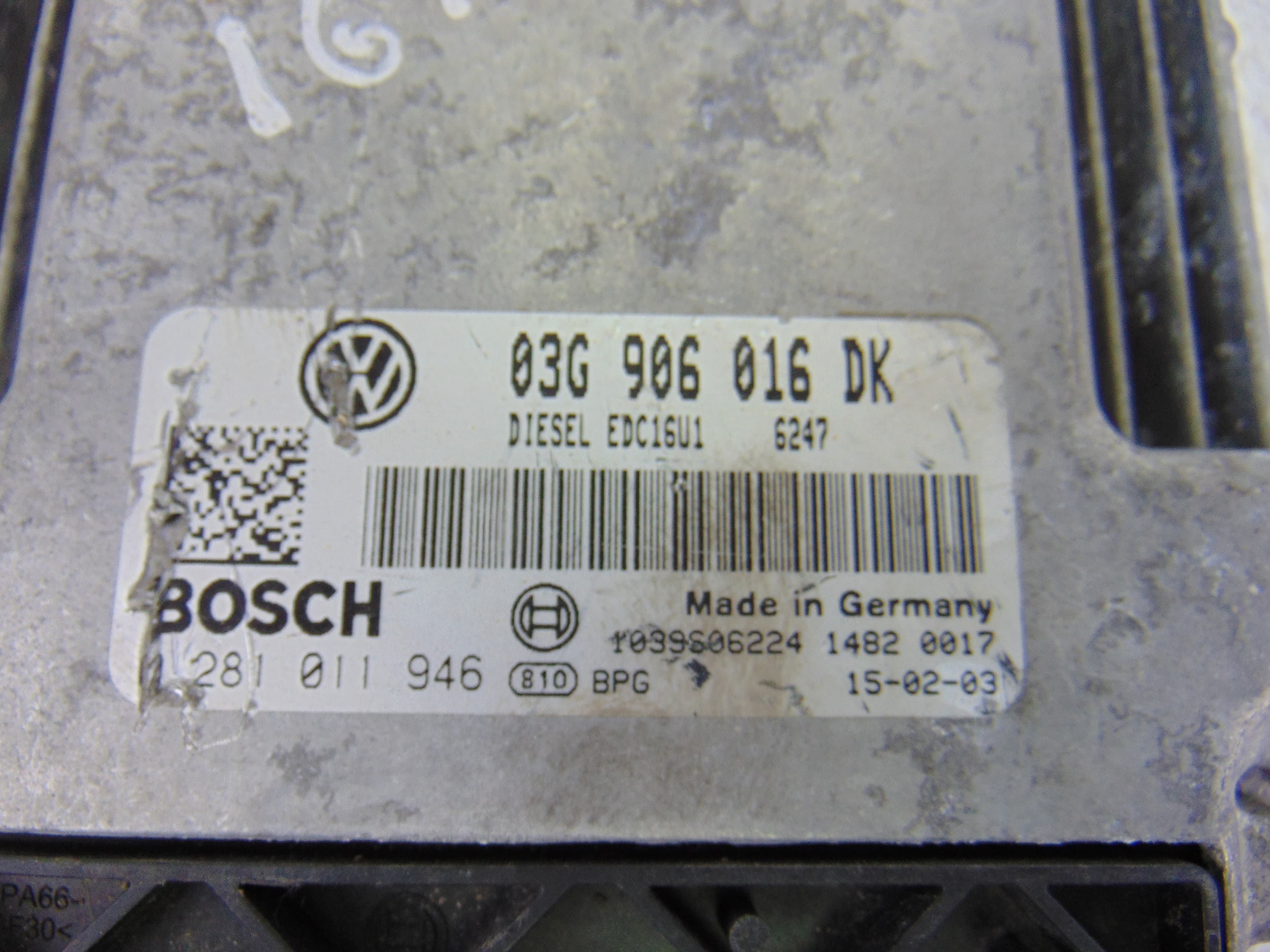 Centralita motor uce, 03G906016DK usado 3