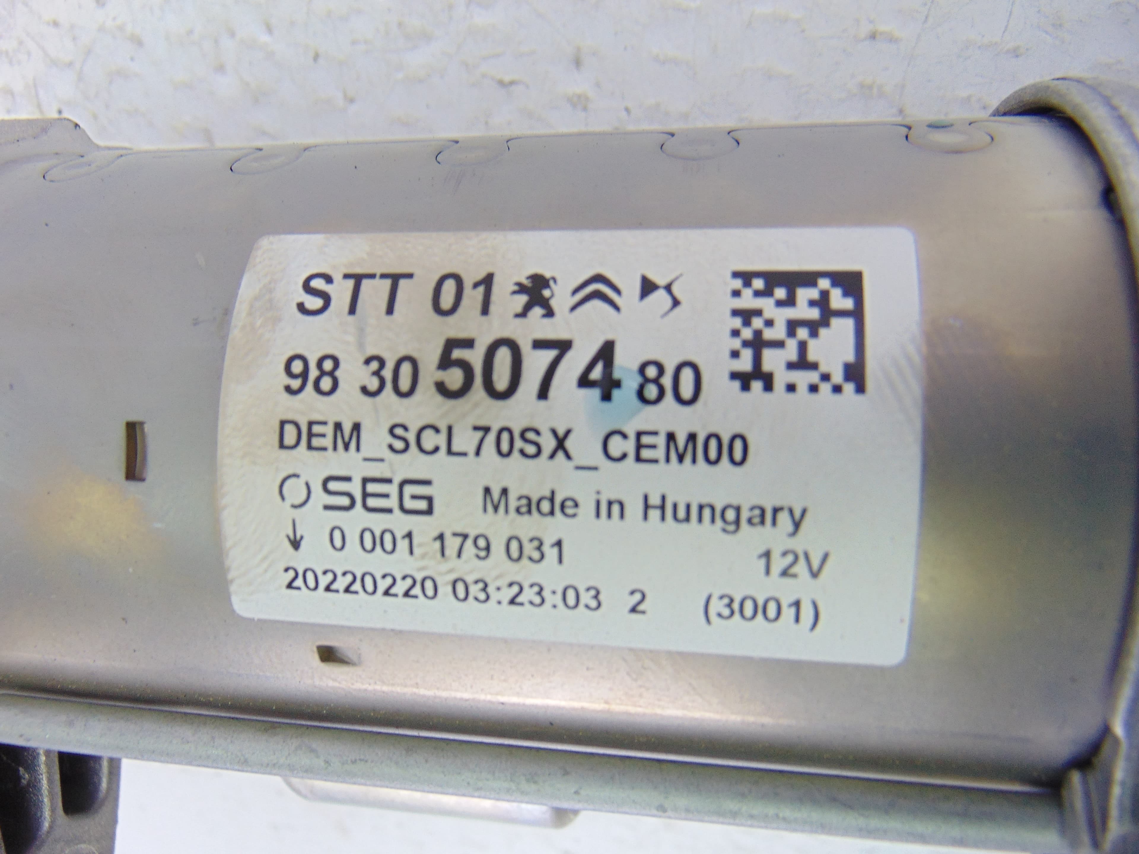 Motor arranque, Peugeot 5008 Active 2017, 9830507480 nuevo 3
