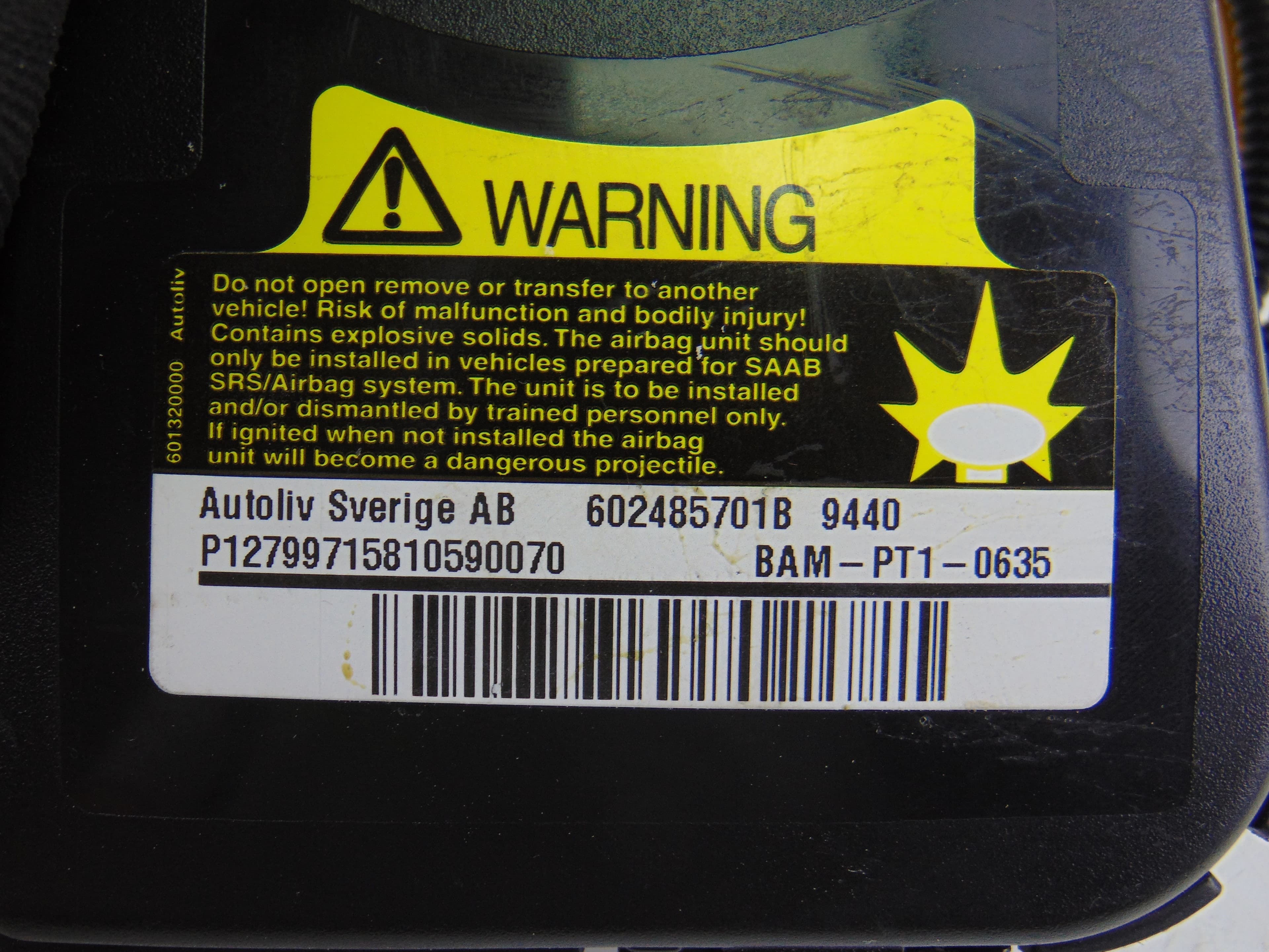 Airbag lateral derecho, Saab 9-3 Familiar Vector 2008, Asiento usado 4