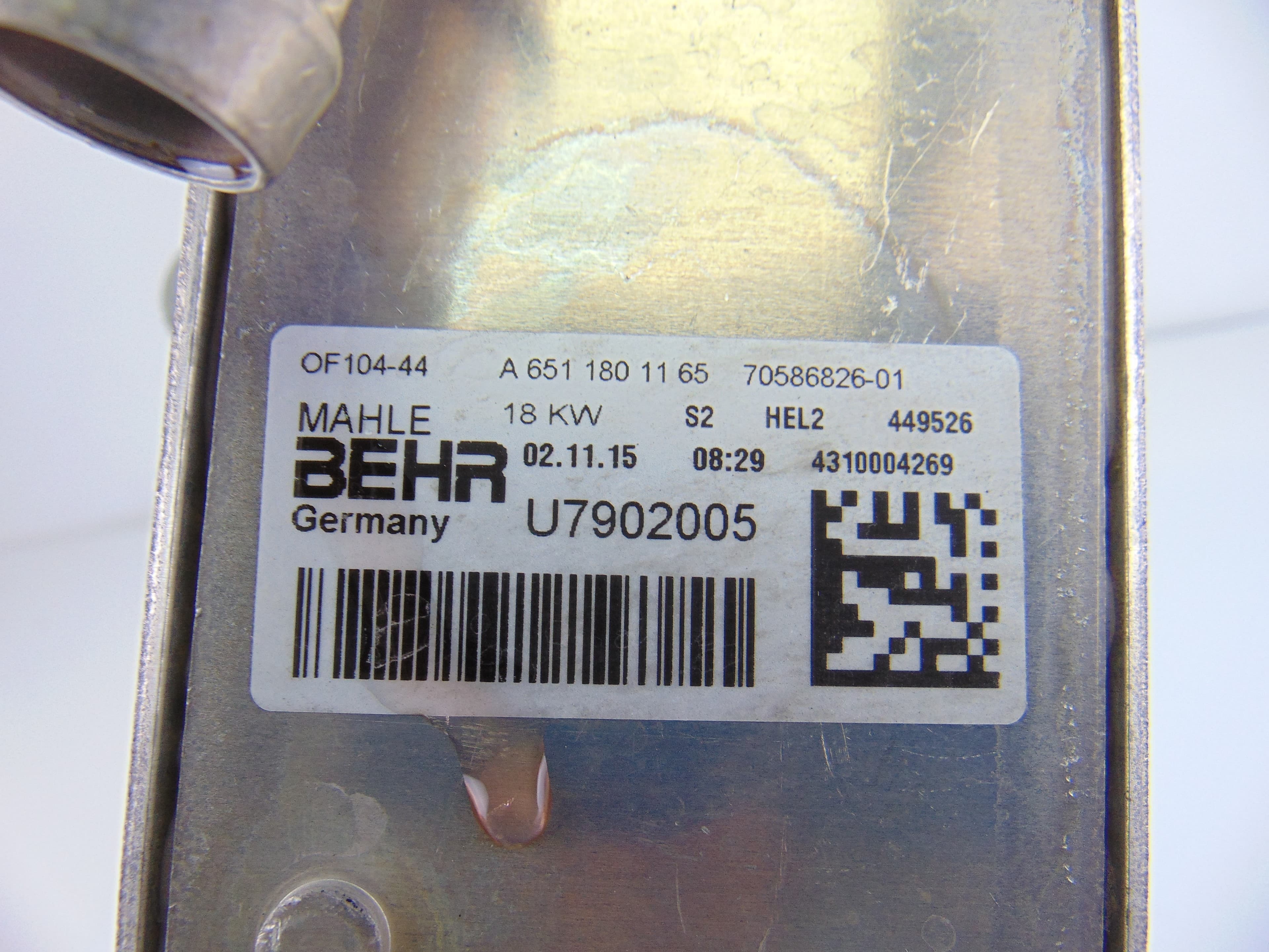 Enfriador aceite motor, A6511801165 usado 4