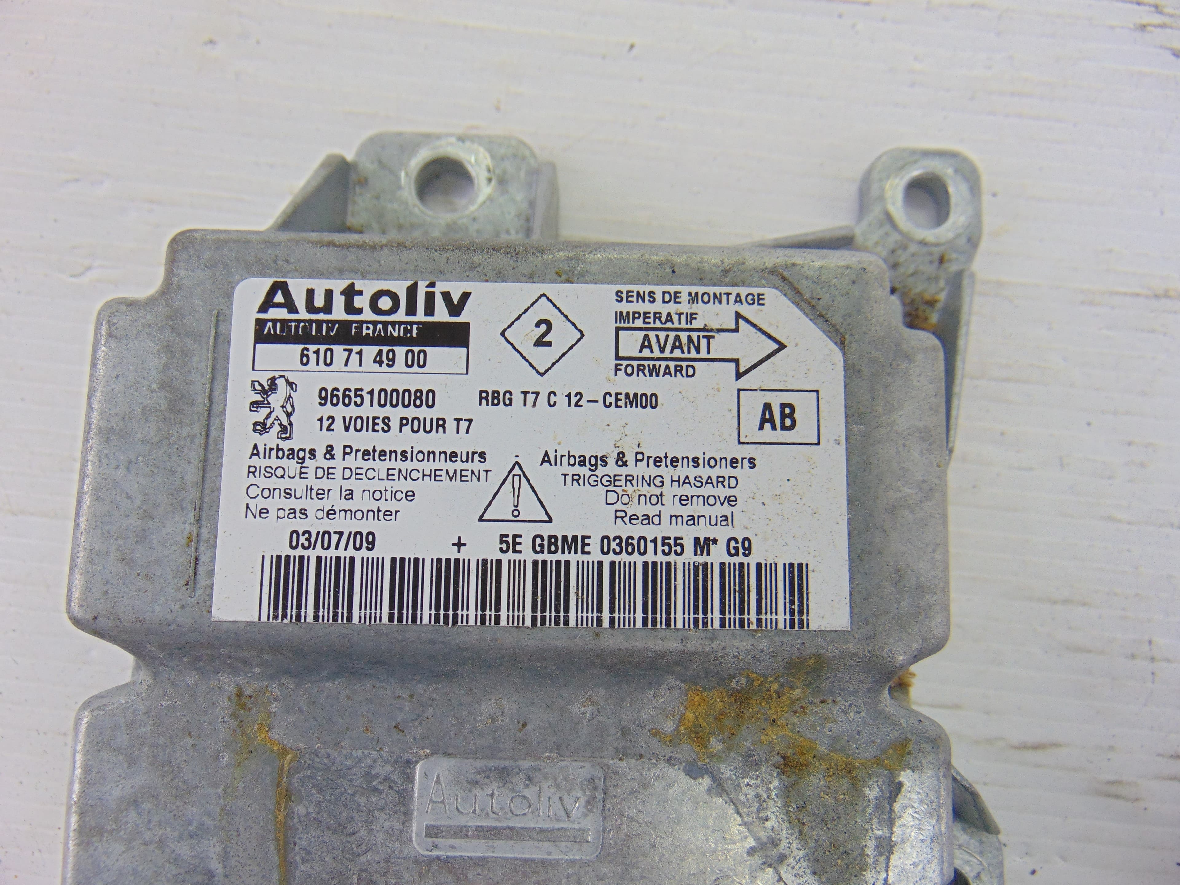 Centralita airbag, Peugeot 308 Premium 2009, 9665100080 usado 4