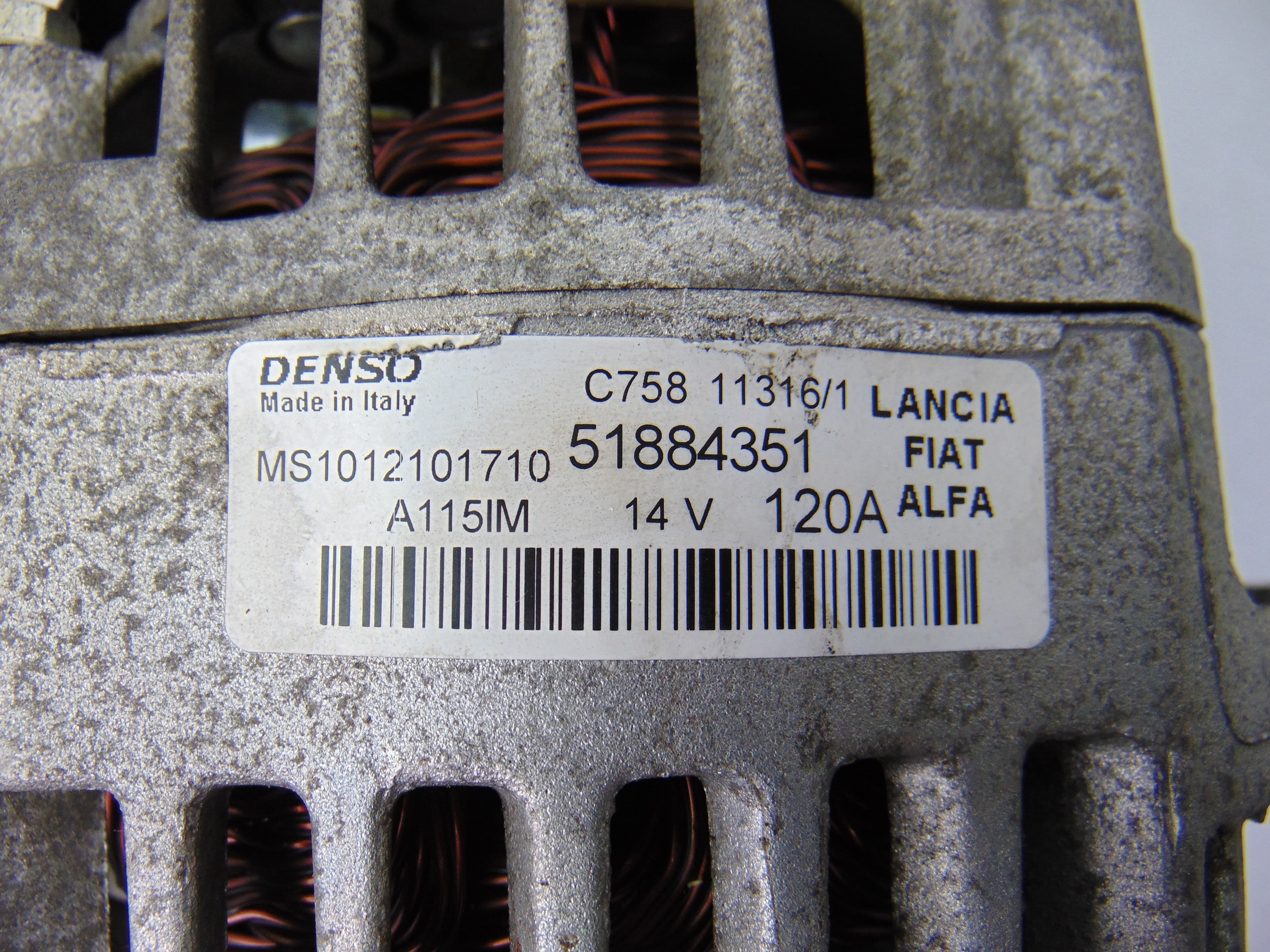 Alternador, Fiat Ii Tipo (357) Hatchback Easy 2017, 51884351 usado 6