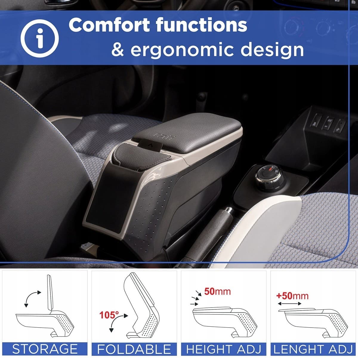 Reposabrazos para Toyota Aygo X, 2025- , Gris Titanio nuevo 8