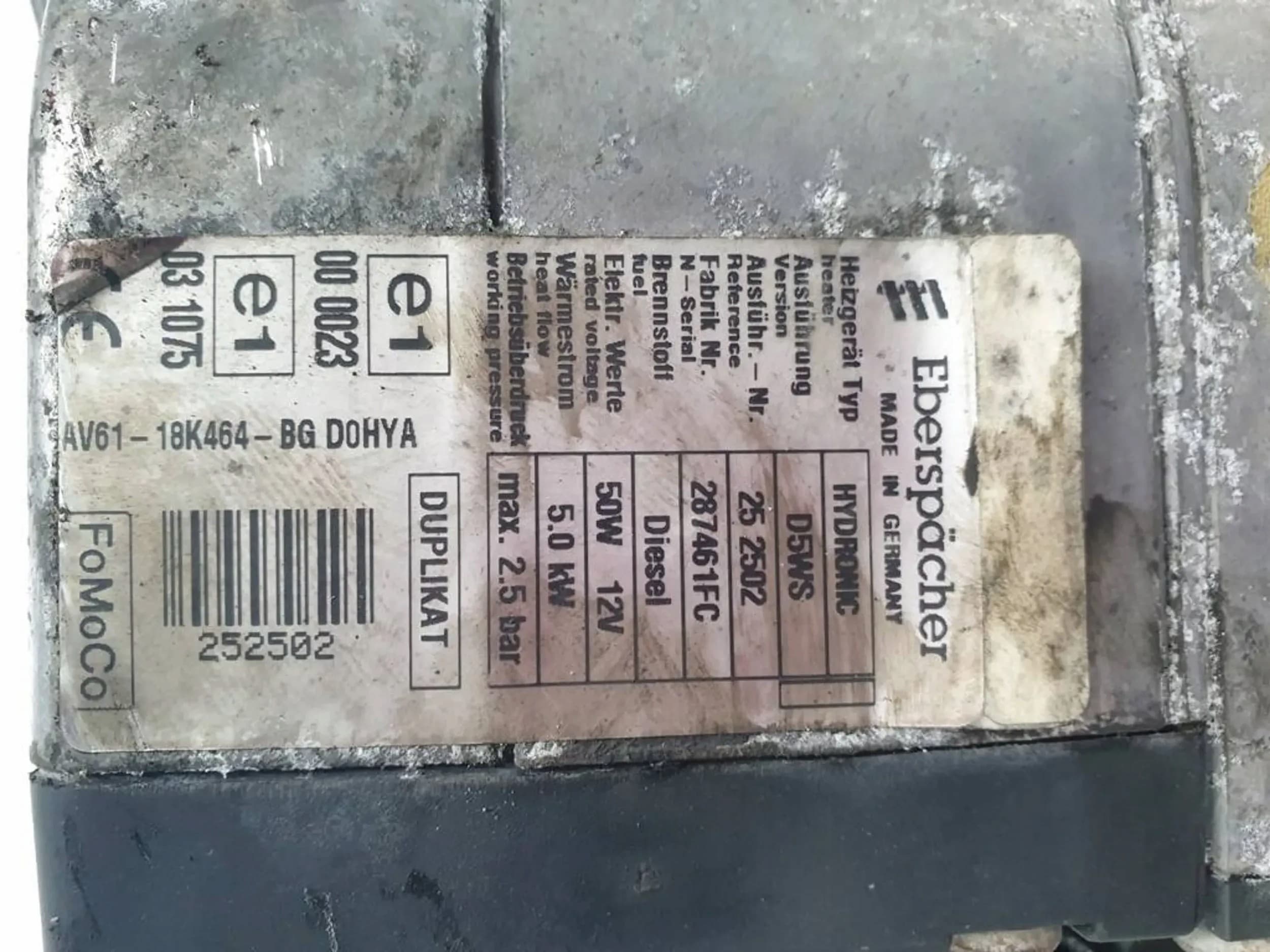 Calefactor Webasto para Ford Grand C-Max 2011 MK2 II usado 4