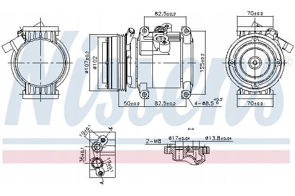 Compresor de aire acondicionado Nissens 891011 nuevo 2