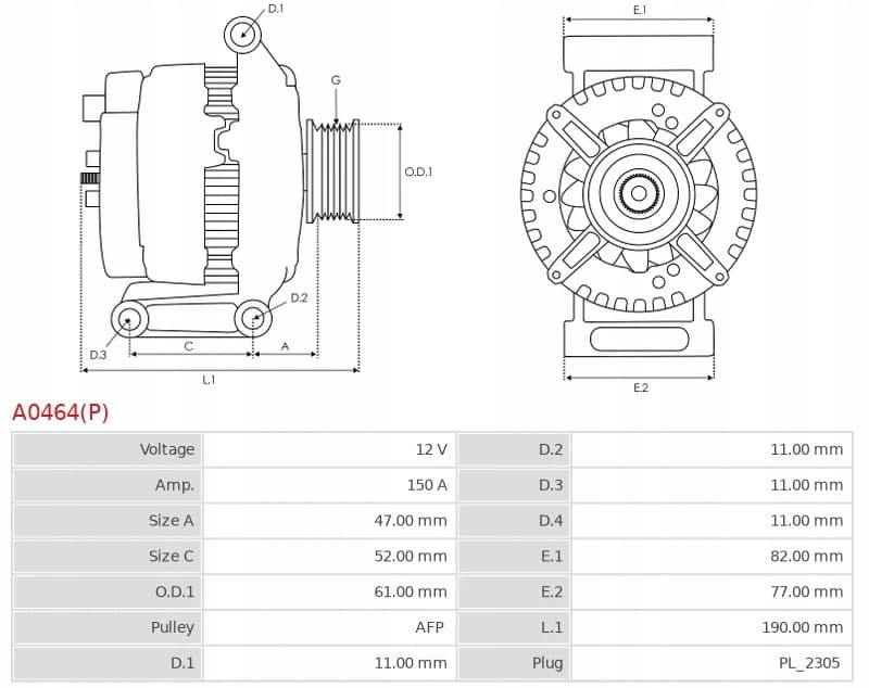 Alternador As-Pl A0464(P) nuevo 5
