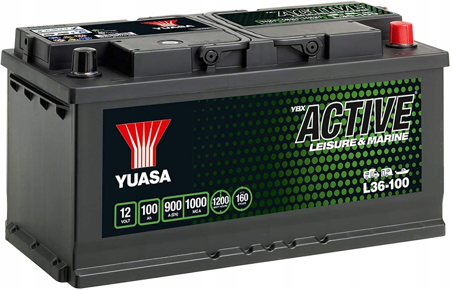 Batería 12V 100Ah 900A P Yuasa Active Leisure Marine L36-100 nuevo
